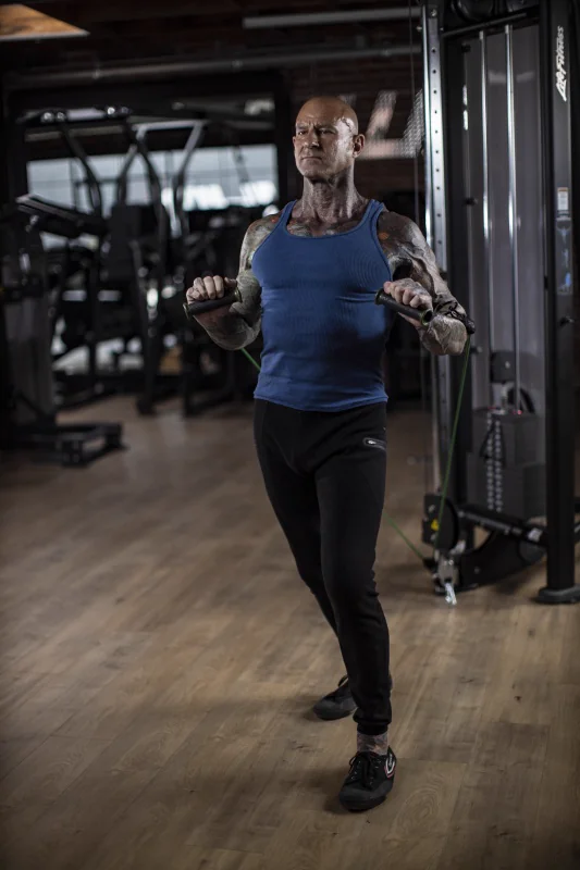 Standing Band Chest Press